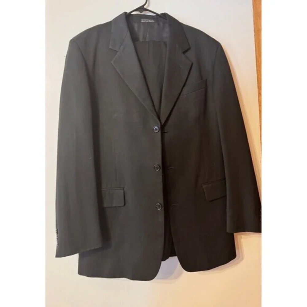 Philippe Laurent  Mens Suit Jacket Coat Set Pants  Black Size 42L